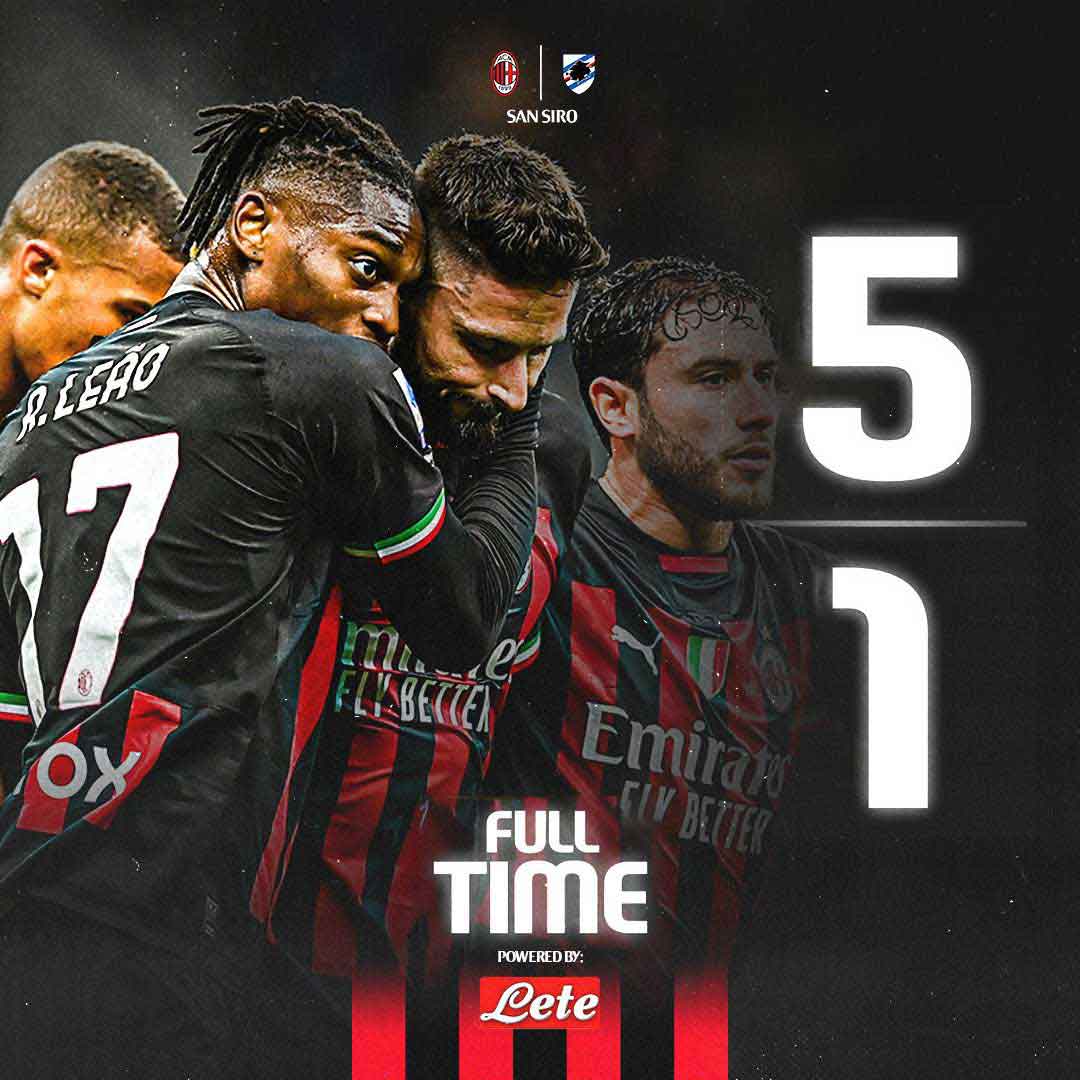 میلان 5-1 سمپدوریا: بغض روسونری سرانجام با هتریک ژیرو ترکید